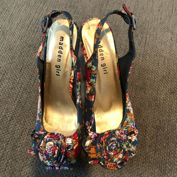 Madden Girl Shoes - Madden Girl by Steve Madden Navy Floral Heel